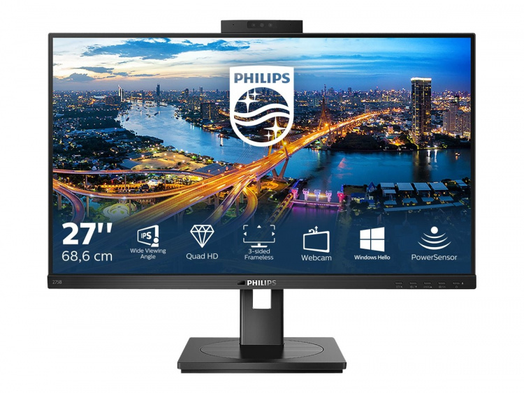 Philips B Line 275B1H 27 2560 x 1440 (2K) DVI HDMI DisplayPort 75Hz Pivot Skærm