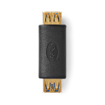 Nedis USB-A Adapter | USB 3.2 Gen 1 | USB-A Hun | USB-A Hun | 5 Gbps | Runde | Guldplateret | Antracit | Box