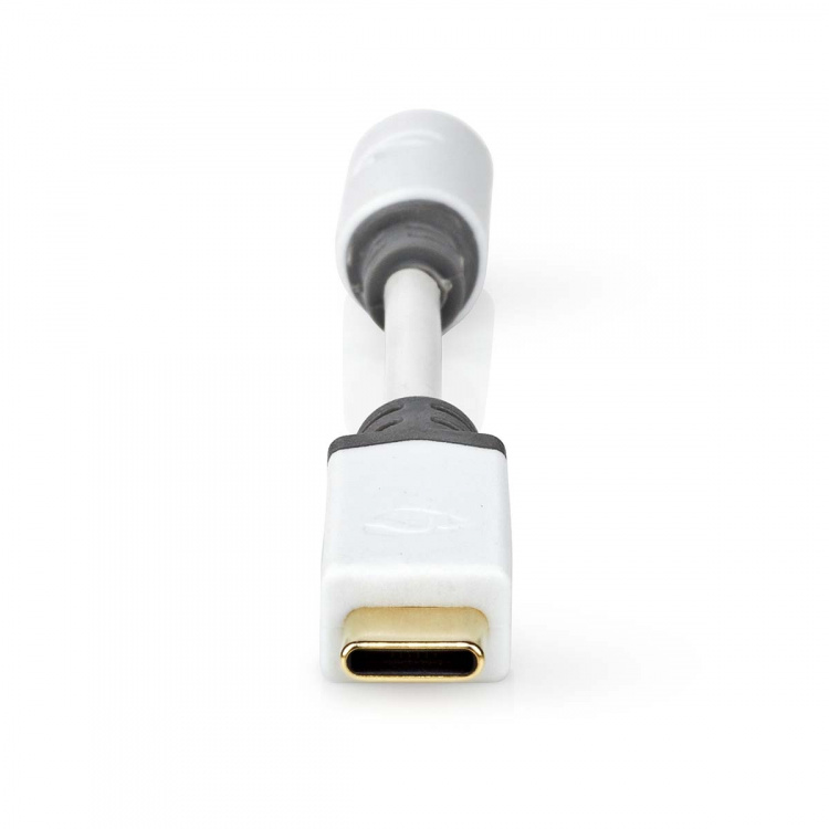 Nedis USB-C™ Adapter | USB 2.0 | USB-C™ Han | 3.5 mm Hunstik | 0.10 m | Runde | Guldplateret | PVC | Hvid | Box