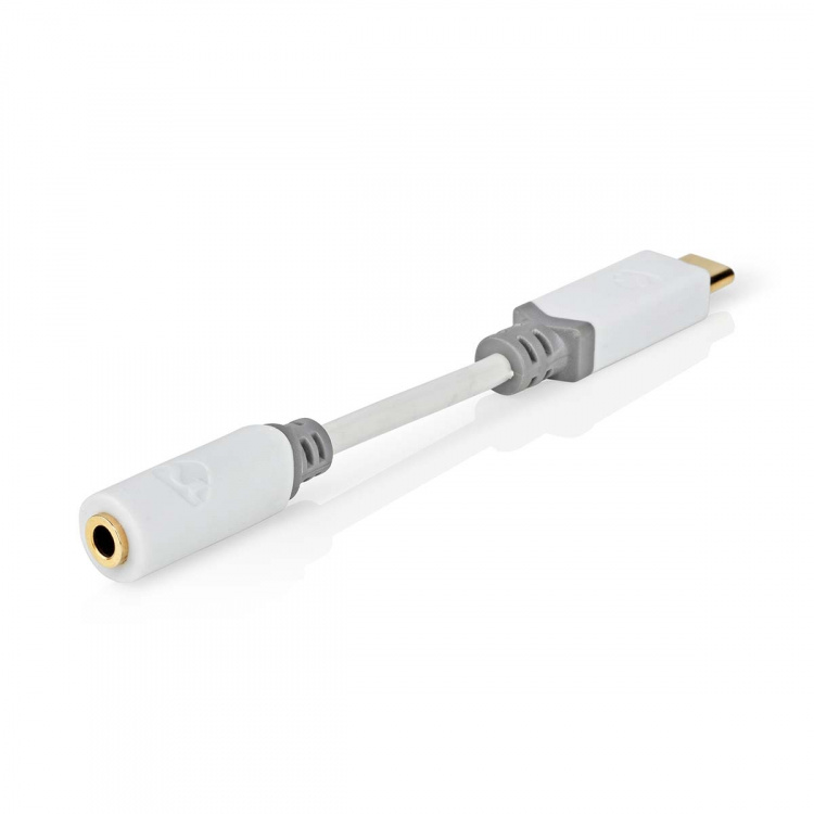 Nedis USB-C™ Adapter | USB 2.0 | USB-C™ Han | 3.5 mm Hunstik | 0.10 m | Runde | Guldplateret | PVC | Hvid | Box