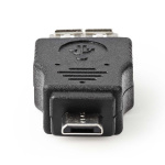 Nedis USB Mikro-B Adapter | USB 2.0 | USB Micro-B han | USB-A Hun | 480 Mbps | Nikkelplateret | PVC | Sort | Blister