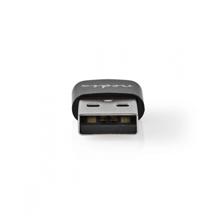 Nedis USB-A Adapter | USB 2.0 | USB-A Han | USB-C™ Hun | 480 Mbps | Runde | Nikkelplateret | Sort | Box