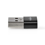 Nedis USB-A Adapter | USB 2.0 | USB-A Han | USB-C™ Hun | 480 Mbps | Runde | Nikkelplateret | Sort | Box