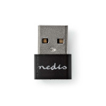 Nedis USB-A Adapter | USB 2.0 | USB-A Han | USB-C™ Hun | 480 Mbps | Runde | Nikkelplateret | Sort | Box