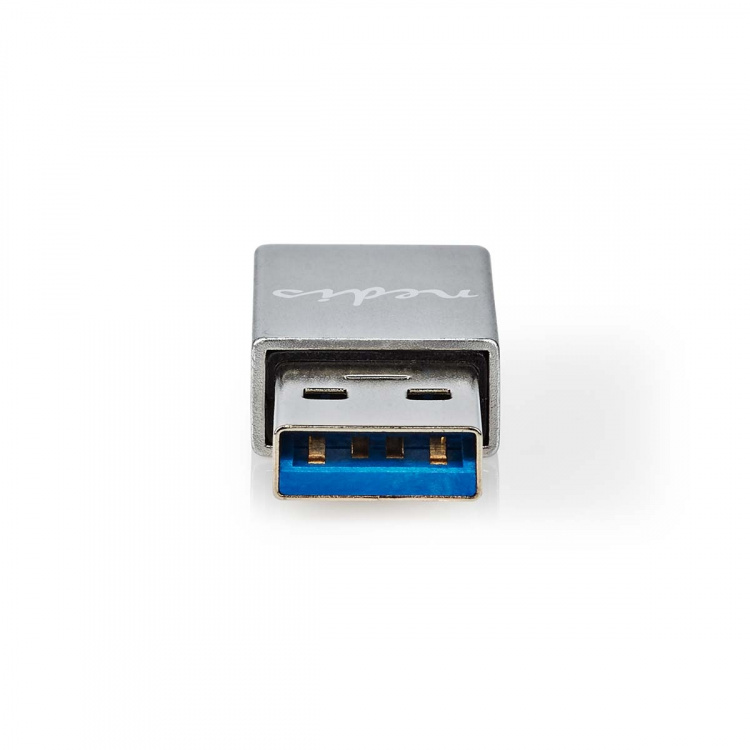 Nedis USB-A Adapter | USB 3.2 Gen 1 | USB-A Han | USB-C™ Hun | 5 Gbps | Runde | Nikkelplateret | Sort | Box