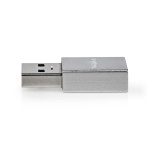 Nedis USB-A Adapter | USB 3.2 Gen 1 | USB-A Han | USB-C™ Hun | 5 Gbps | Runde | Nikkelplateret | Sort | Box