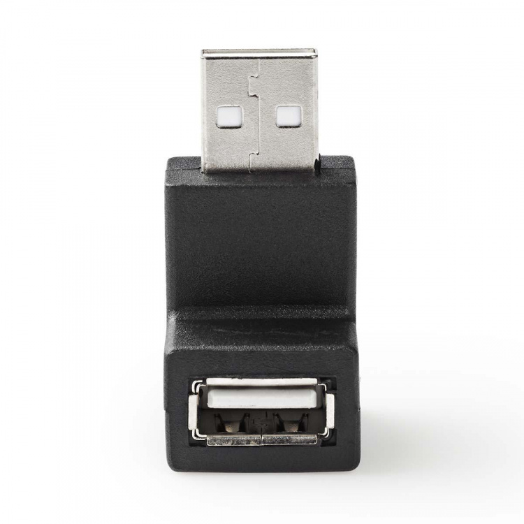 Nedis USB-A Adapter | USB 2.0 | USB-A Han | USB-A Hun | 480 Mbps | Runde | Nikkelplateret | PVC | Sort | Box