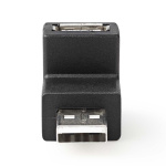 Nedis USB-A Adapter | USB 2.0 | USB-A Han | USB-A Hun | 480 Mbps | Runde | Nikkelplateret | PVC | Sort | Box