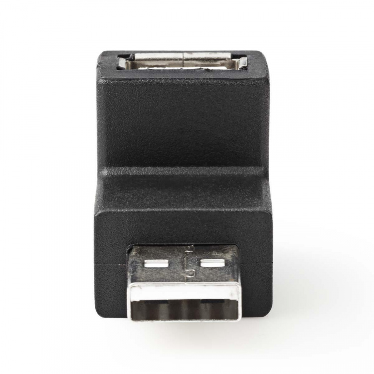 Nedis USB-A Adapter | USB 2.0 | USB-A Han | USB-A Hun | 480 Mbps | Runde | Nikkelplateret | PVC | Sort | Box