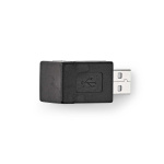 Nedis USB-A Adapter | USB 2.0 | USB-A Han | USB-A Hun | 480 Mbps | Runde | Nikkelplateret | PVC | Sort | Box
