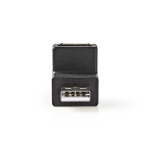 Nedis USB-A Adapter | USB 2.0 | USB-A Han | USB-A Hun | 480 Mbps | Runde | Nikkelplateret | PVC | Sort | Box