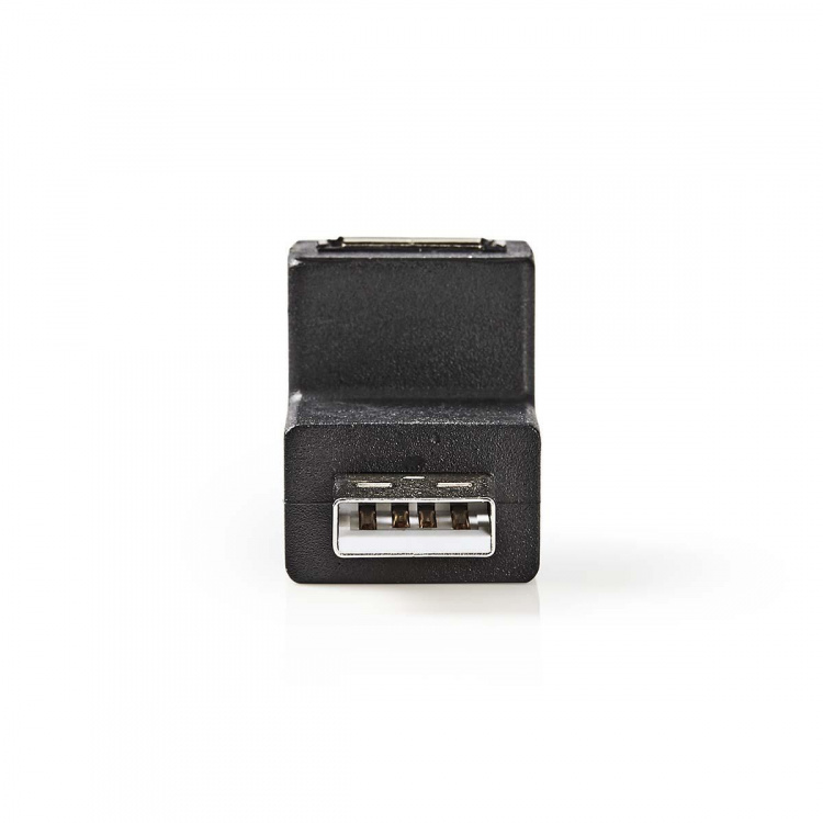 Nedis USB-A Adapter | USB 2.0 | USB-A Han | USB-A Hun | 480 Mbps | Runde | Nikkelplateret | PVC | Sort | Box