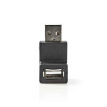 Nedis USB-A Adapter | USB 2.0 | USB-A Han | USB-A Hun | 480 Mbps | Runde | Nikkelplateret | PVC | Sort | Box