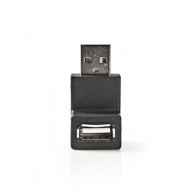 Nedis USB-A Adapter | USB 2.0 | USB-A Han | USB-A Hun | 480 Mbps | Runde | Nikkelplateret | PVC | Sort | Box