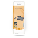 Nedis USB-C™ Adapter | 2-i-1 | USB 3.2 Gen 1 | USB-C™ Han | 2x HDMI™ | 4K@30Hz | 0.10 m | Runde | Nikkelplateret | PVC | Sort | Box