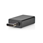 Nedis USB-C™ Adapter | USB 3.2 Gen 1 | USB-C™ Han | USB-A Hun | 5 Gbps | OTG | Runde | Nikkelplateret | Sort | Box