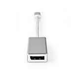 Nedis USB-C™ Adapter | USB 3.2 Gen 1 | USB-C™ Han | DisplayPort Hun | 0.20 m | Runde | Guldplateret | Flettet / Nylon | Sølv | Cover Window Box