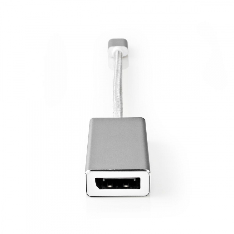 Nedis USB-C™ Adapter | USB 3.2 Gen 1 | USB-C™ Han | DisplayPort Hun | 0.20 m | Runde | Guldplateret | Flettet / Nylon | Sølv | Cover Window Box