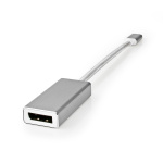 Nedis USB-C™ Adapter | USB 3.2 Gen 1 | USB-C™ Han | DisplayPort Hun | 0.20 m | Runde | Guldplateret | Flettet / Nylon | Sølv | Cover Window Box