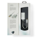 Nedis USB-C™ Adapter | USB 3.2 Gen 1 | USB-C™ Han | Mini DisplayPort Hunstik | Power delivery | 0.20 m | Runde | Guldplateret | Flettet / Nylon | Sølv | Cover Window Box