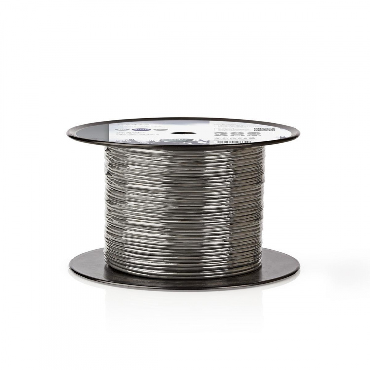 Nedis Lydkabel | 4 x 0.16 mm² | Kobber | 100.0 m | Runde | PVC | Mørkegrå | Rulle