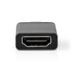 Nedis USB-C™ Adapter | USB 3.2 Gen 1 | USB-C™ Han | HDMI ™ -udgang | 4K@60Hz | Runde | Nikkelplateret | Grå / Sort | Box