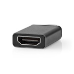 Nedis USB-C™ Adapter | USB 3.2 Gen 1 | USB-C™ Han | HDMI ™ -udgang | 4K@60Hz | Runde | Nikkelplateret | Grå / Sort | Box