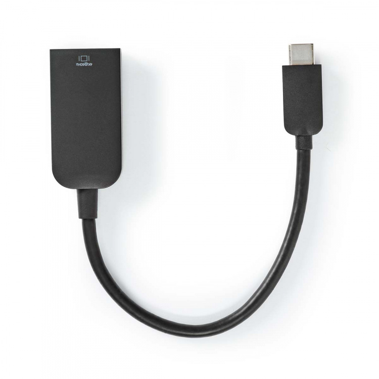 Nedis USB-C™ Adapter | USB 3.2 Gen 1 | USB-C™ Han | HDMI ™ -udgang | 4K@60Hz | 0.20 m | Runde | Nikkelplateret | PVC | Sort | Box