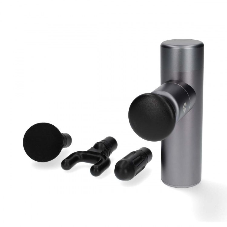 Nedis SmartLife Sportsmassage Pistol | Accu drevet | Opladningsbar | 5 Massage typer | Fladt Hoved / Konisk hoved / Kugleformet hoved / Snørepose / U-formet hoved | Mørkegrå Nedis SmartLife Sportsmassage Pistol | Accu drevet | Opladningsbar | 5 Massage typer | Fladt Hoved / Konisk hoved / Kugleformet hoved / Snørepose / U-formet hoved | Mørkegrå