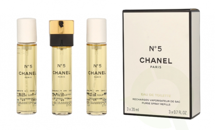 Chanel No 5 Giftset 60 ml 3x Edt Spray Refill 20Ml - Twist and Spray - Purse Spray