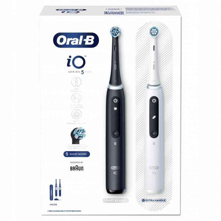 Oral B iO Series 5 Duo Pack Sort+Hvid elektrisk tandbørste