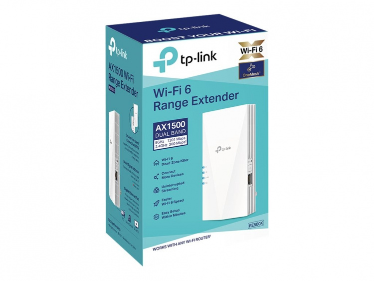TP-Link RE500X V1 WiFi-rækkeviddeforlænger Ekstern