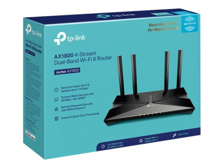 TP-Link Archer AX1800 Trådløs router Desktop
