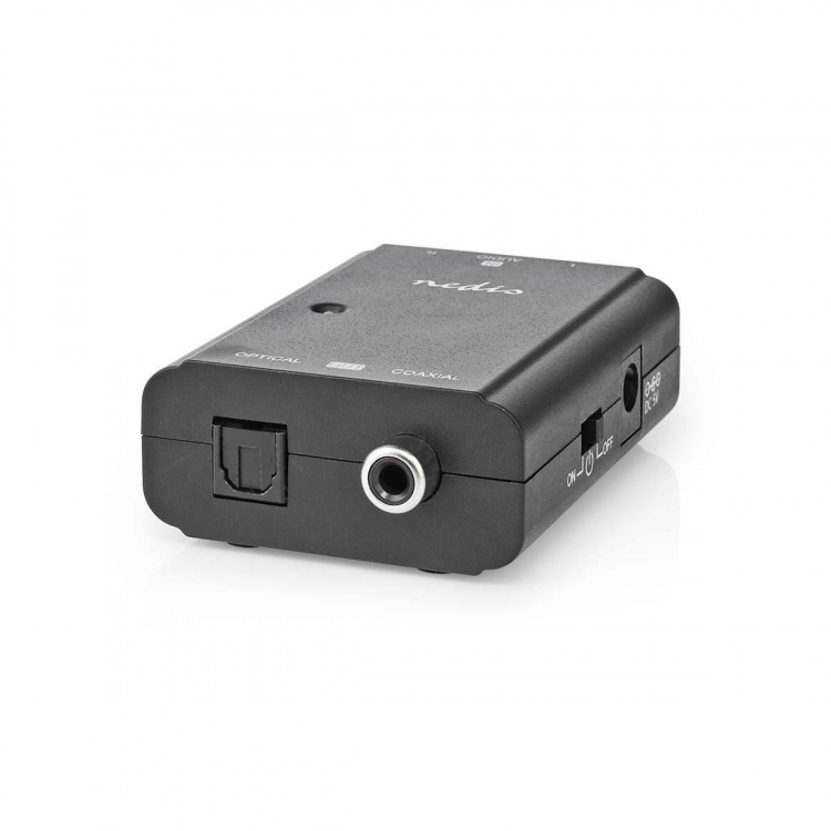 Nedis Digital Audio Converter | 1-vejs | Indgang til lyd- / video- / dataforbindelser: 2x RCA Male | Audio / video / dataforbindelser output: 1x S/PDIF (RCA) Female / 1x TosLink Female | Manual | Sort