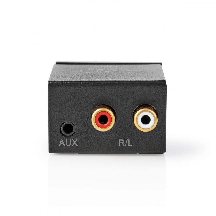 Nedis Digital Audio Converter | 1-vejs | Indgang til lyd- / video- / dataforbindelser: 1x Digital RCA / 1x TosLink | Audio / video / dataforbindelser output: 1x (2x RCA) / 1x 3.5 mm | Automatisk | Integreret forstærker | Sort