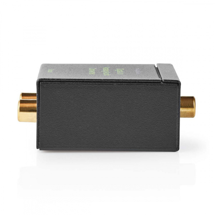 Nedis Digital Audio Converter | 1-vejs | Indgang til lyd- / video- / dataforbindelser: 1x Digital RCA / 1x TosLink | Audio / video / dataforbindelser output: 1x (2x RCA) / 1x 3.5 mm | Automatisk | Integreret forstærker | Sort