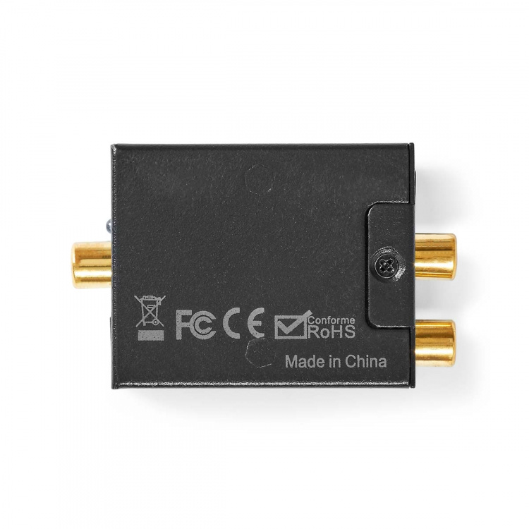 Nedis Digital Audio Converter | 1-vejs | Indgang til lyd- / video- / dataforbindelser: 1x Digital RCA / 1x TosLink | Audio / video / dataforbindelser output: 1x (2x RCA) / 1x 3.5 mm | Automatisk | Integreret forstærker | Sort