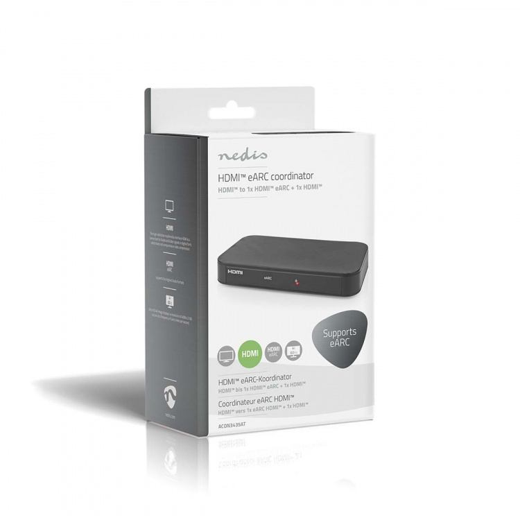 Nedis Digital Audio Converter | 1-veje | Indgang til lyd- / video- / dataforbindelser: DC Power / 1x HDMI™ Input | Audio / video / dataforbindelser output: 2x HDMI™ Output | Automatisk | Antracit