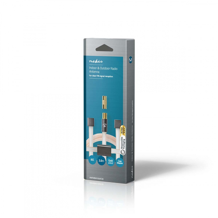 Nedis Coax Cable | IEC (Coax) Han | IEC (Coax) Han | Guldplateret | 50 Ohm | Uskærmet | 2.00 m | Fladt | PVC | Antracit | Box