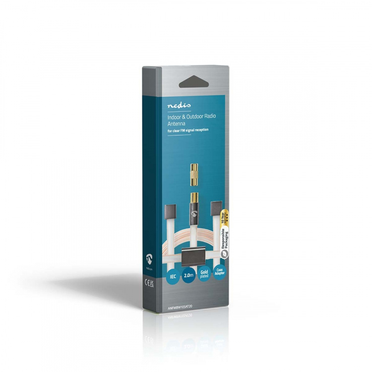 Nedis Coax Cable | IEC (Coax) Han | IEC (Coax) Han | Guldplateret | 50 Ohm | Uskærmet | 2.00 m | Fladt | PVC | Antracit | Box