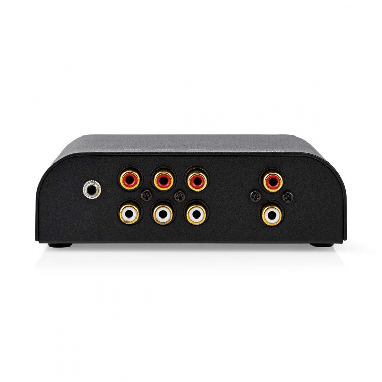 Nedis Analog lyd switch | 4-Port port(s) | Indgang til lyd- / video- / dataforbindelser: 1x 3.5 mm Audio Input / 3x (2x RCA Female) | Audio / video / dataforbindelser output: 1x (2x RCA Female) | Manual | Metal | Antracit