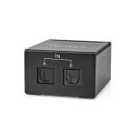 Nedis Digital Audio Switch | 1-veje | Indgang til lyd- / video- / dataforbindelser: DC Power / 2x TosLink | Audio / video / dataforbindelser output: TosLink Female | Manual / Switch | Metal | Sort