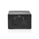 Nedis Digital Audio Switch | 1-veje | Indgang til lyd- / video- / dataforbindelser: DC Power / 2x TosLink | Audio / video / dataforbindelser output: TosLink Female | Manual / Switch | Metal | Sort