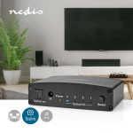 Nedis Digital Audio Switch | 4-vejs | Indgang til lyd- / video- / dataforbindelser: DC Power / 4x TosLink | Audio / video / dataforbindelser output: TosLink Female | Fjernbetjening / Manual / Trykknap | Metal | Sort