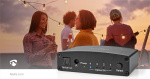 Nedis Digital Audio Switch | 4-vejs | Indgang til lyd- / video- / dataforbindelser: DC Power / 4x TosLink | Audio / video / dataforbindelser output: TosLink Female | Fjernbetjening / Manual / Trykknap | Metal | Sort