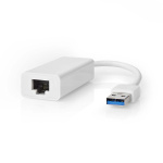 Nedis USB-netværksadapter | USB 3.2 Gen 1 | 1 Gbps | USB-A Han | RJ45 Hun | 0.20 m | Runde | Nikkelplateret | Kobber | Hvid | Box