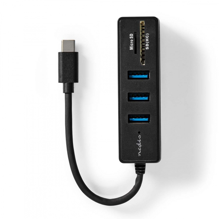 Nedis USB-hub | 1x USB-C™ | 3x USB A Female | 5-Port port(s) | USB 3.2 Gen 1 | USB Drevet | 5 Gbps | SD & MicroSD Nedis USB-hub | 1x USB-C™ | 3x USB A Female | 5-Port port(s) | USB 3.2 Gen 1 | USB Drevet | 5 Gbps | SD & MicroSD