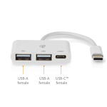 Nedis USB-hub | 1x USB-C™ | 1x USB-C™ / 2x USB 2.0 A Female | 3-Port port(s) | USB Drevet