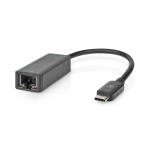 Nedis USB-netværksadapter | USB 3.2 Gen 1 | 2.5 Gbps | USB-C™ Han | RJ45 Hun | 0.20 m | Runde | Nikkelplateret | Tinkobber | Sort | Box