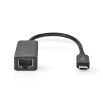 Nedis USB-netværksadapter | USB 3.2 Gen 1 | 2.5 Gbps | USB-C™ Han | RJ45 Hun | 0.20 m | Runde | Nikkelplateret | Tinkobber | Sort | Box